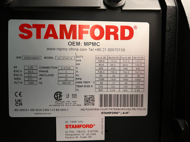 Generador industriale DEGROOTE POWER* DP-C100SS  100KVA: foto 19