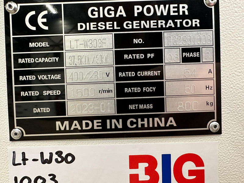 Generador industriale nuevo Giga power 37.5 KVA closed generator set - LT-W30GF: foto 18