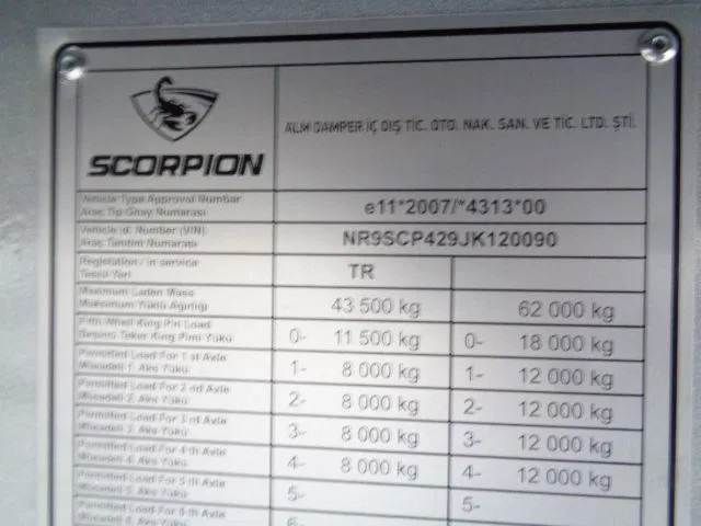 Semirremolque volquete nuevo scorpion P42 ONLY SELL EXPORT OUT THE EU: foto 12 Semirremolque volquete nuevo scorpion P42 ONLY SELL EXPORT OUT THE EU: foto 12