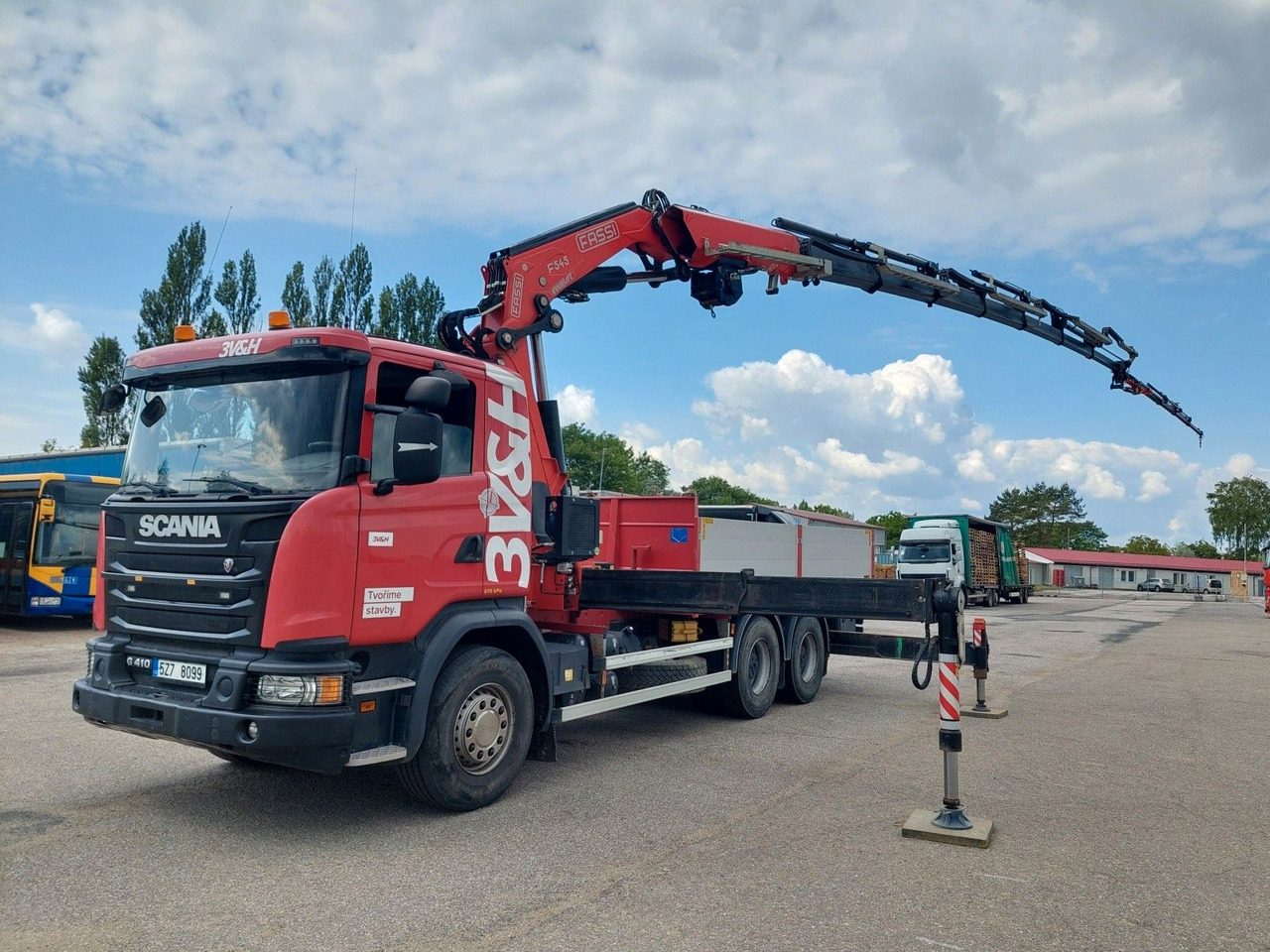 Scania G 410LB 6x4 HNA + Kran Fassi F545RA.2.27 FLY-JIB - Camión caja abierta, Camión grúa: foto 1 Scania G 410LB 6x4 HNA + Kran Fassi F545RA.2.27 FLY-JIB - Camión caja abierta, Camión grúa: foto 1