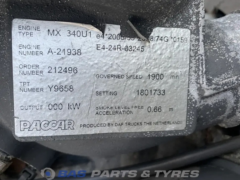 DAF XF105 Motor DAF MX340 U1 1813016 - Motor para Camión: foto 5 DAF XF105 Motor DAF MX340 U1 1813016 - Motor para Camión: foto 5