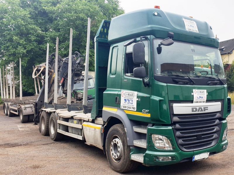 DAF 6x4 CF510 33/26t +HIAB Loglift 135 ZT94 +Umikov PP3 - Camión forestal, Camión grúa: foto 1 DAF 6x4 CF510 33/26t +HIAB Loglift 135 ZT94 +Umikov PP3 - Camión forestal, Camión grúa: foto 1