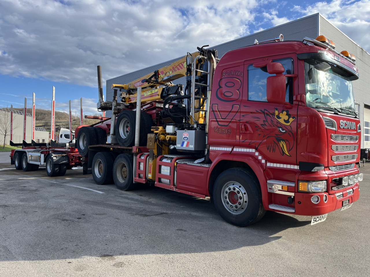 SCANIA porteur + grue AR cabine - Camión chasis: foto 1 SCANIA porteur + grue AR cabine - Camión chasis: foto 1