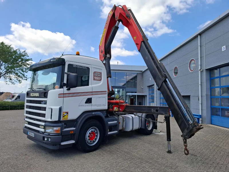 Scania 124G-420 / RETARDER / PALFINGER PK32080 / DOUBLE TANK / AIRCO / GOOD CONDITION / MANUAL / EURO-3 / 2004 - Camión grúa: foto 1 Scania 124G-420 / RETARDER / PALFINGER PK32080 / DOUBLE TANK / AIRCO / GOOD CONDITION / MANUAL / EURO-3 / 2004 - Camión grúa: foto 1