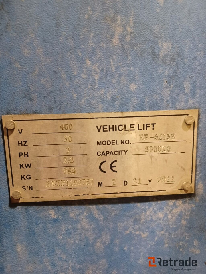 Maquinaria industrial Verkstedutstyr Løftebukk EAE EE-6215E: foto 10