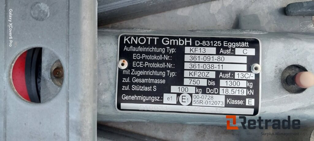 TYSSE 6257, 1300kg, 20Fot, Nesten ny! - Remolque para barco: foto 4 TYSSE 6257, 1300kg, 20Fot, Nesten ny! - Remolque para barco: foto 4