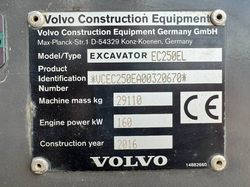 Excavadora de cadenas Volvo EC250EL - Hamer Lines / Quick Coupler: foto 17