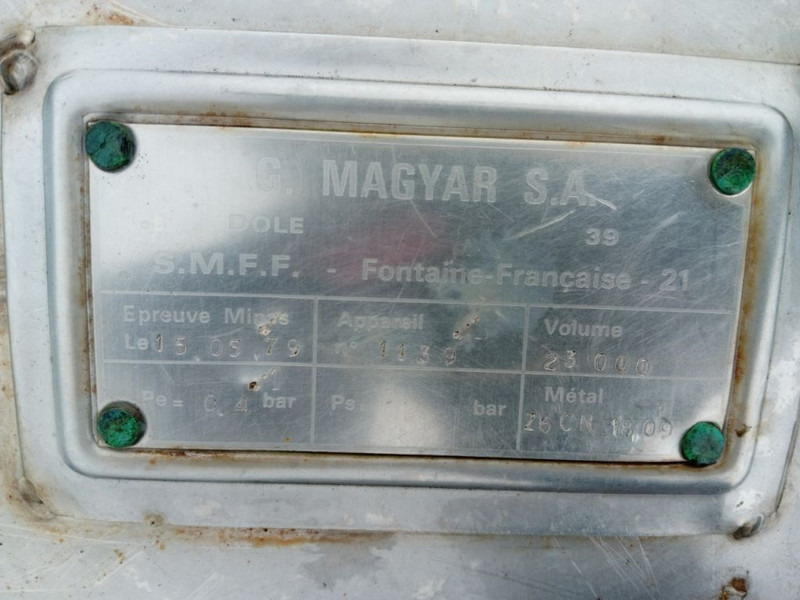 Semirremolque cisterna para transporte de alimentos Magyar Food Tank 23000L: foto 16