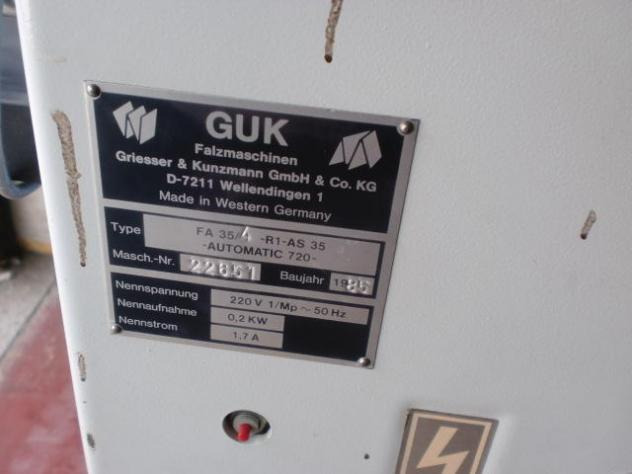 GUK FA 35-4-R1 buckle plate folding machine - Plegadora de papel: foto 5 GUK FA 35-4-R1 buckle plate folding machine - Plegadora de papel: foto 5