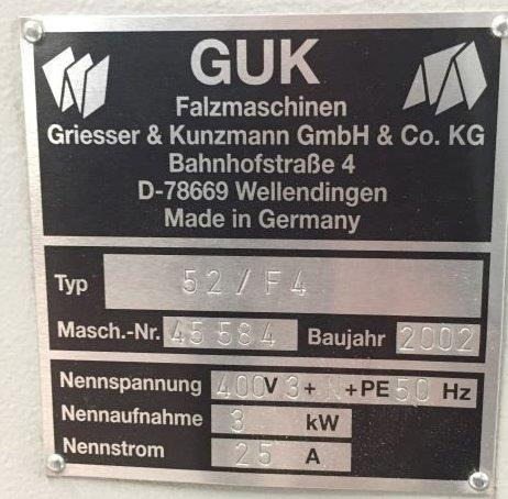 Buckle plate folder GUK FA 54-4-F-TH with stream delivery S-520 for prefold products - Plegadora de papel: foto 3 Buckle plate folder GUK FA 54-4-F-TH with stream delivery S-520 for prefold products - Plegadora de papel: foto 3
