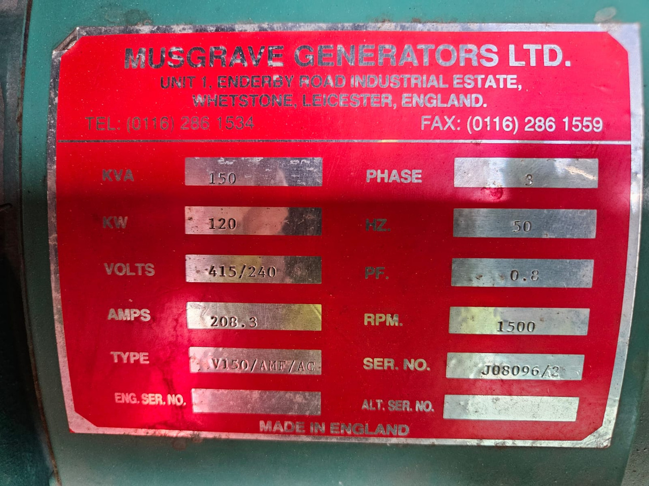 VOLVO TAD 720 GE DIESEL GENERATOR 120KW 150KVA 250 HOURS VOLVO TAD 720 GE DIESEL GENERATOR 120KW 150KVA 250 HOURS - Herramienta/ Equipo: foto 3 VOLVO TAD 720 GE DIESEL GENERATOR 120KW 150KVA 250 HOURS VOLVO TAD 720 GE DIESEL GENERATOR 120KW 150KVA 250 HOURS - Herramienta/ Equipo: foto 3