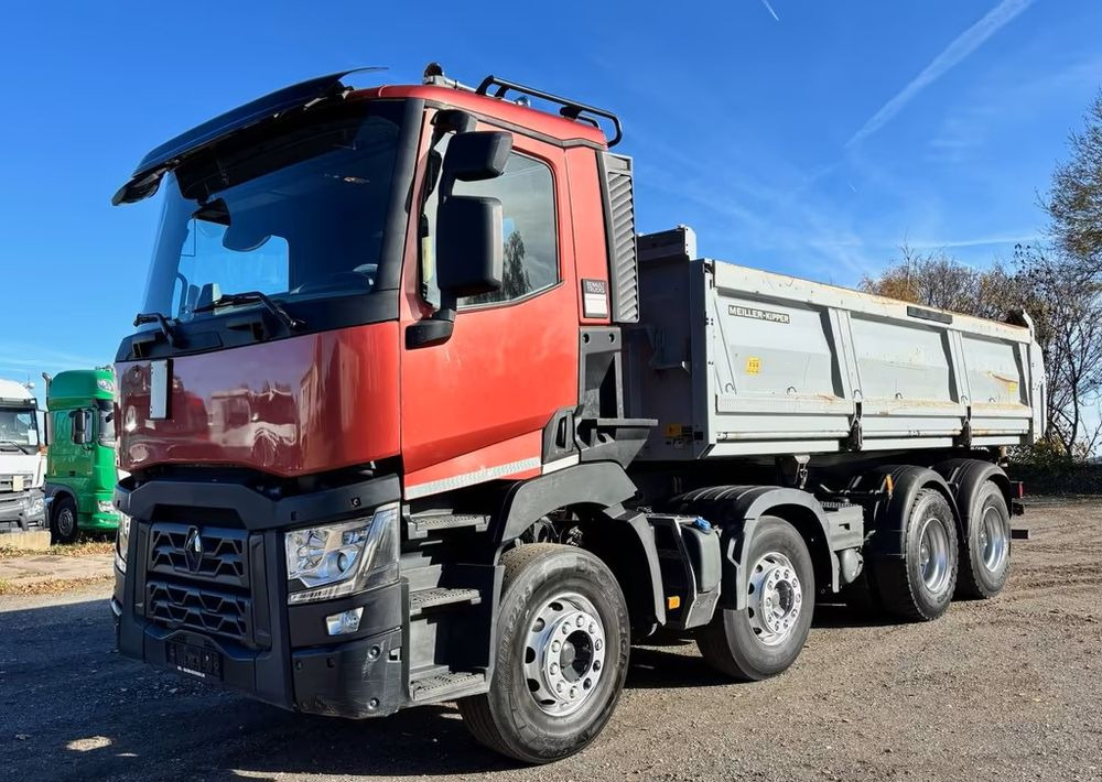 Renault C450 Comfort – 8x4 – Bordmatik – Wywrotka trójstronna - Meiller – ServoTwin – Euro 6 – Tylko 215.704 km !! - Camión volquete: foto 1 Renault C450 Comfort – 8x4 – Bordmatik – Wywrotka trójstronna - Meiller – ServoTwin – Euro 6 – Tylko 215.704 km !! - Camión volquete: foto 1