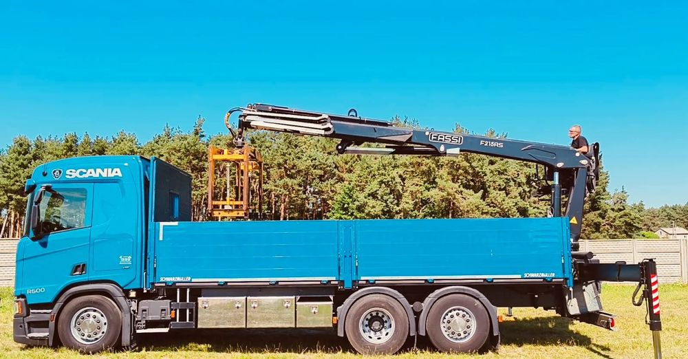 Scania R 500 6x2 z żurawiem Fassi F 215 AS – 2019 – Euro 6 –Retarder -Oś skrętna - Gotowa do pracy! - Camión grúa, Camión caja abierta: foto 4 Scania R 500 6x2 z żurawiem Fassi F 215 AS – 2019 – Euro 6 –Retarder -Oś skrętna - Gotowa do pracy! - Camión grúa, Camión caja abierta: foto 4