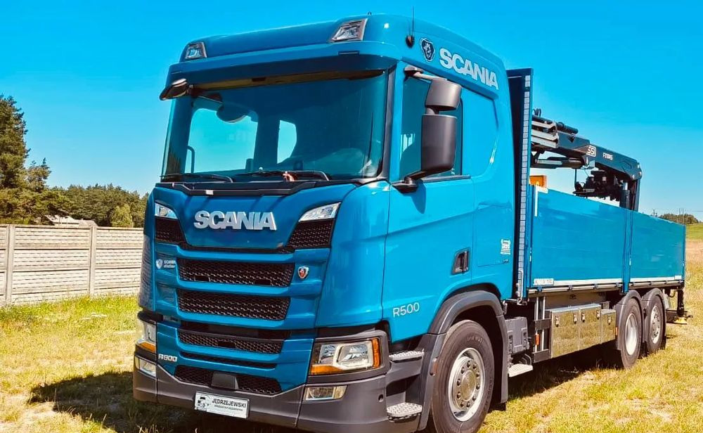 Scania R 500 6x2 z żurawiem Fassi F 215 AS – 2019 – Euro 6 –Retarder -Oś skrętna - Gotowa do pracy! - Camión grúa, Camión caja abierta: foto 1 Scania R 500 6x2 z żurawiem Fassi F 215 AS – 2019 – Euro 6 –Retarder -Oś skrętna - Gotowa do pracy! - Camión grúa, Camión caja abierta: foto 1