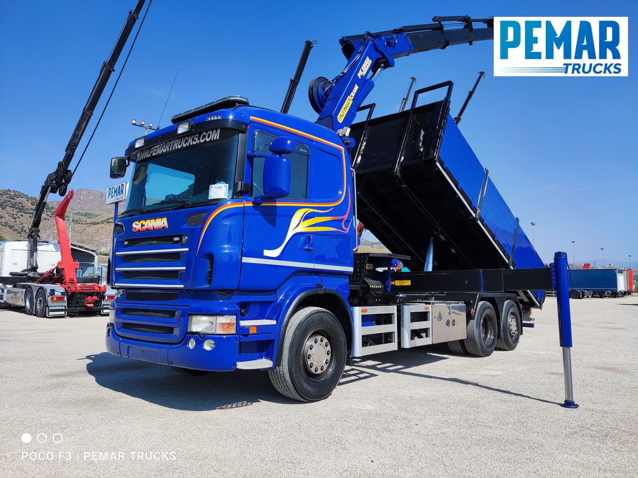 Camión volquete, Camión grúa SCANIA R 420 6X2 GRUA PALFINGER PK 23002 BASCULANTE: foto 26