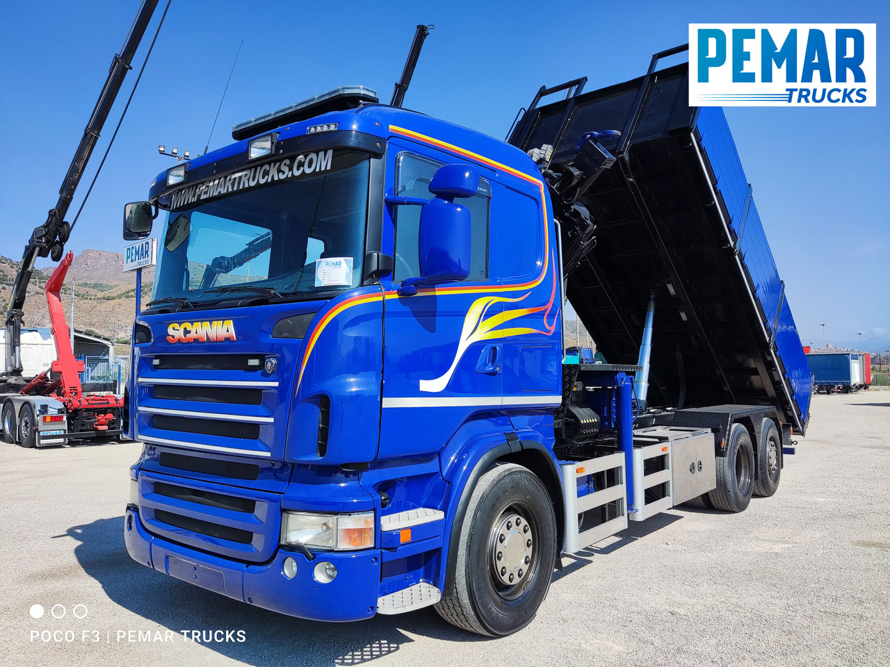 Camión volquete, Camión grúa SCANIA R 420 6X2 GRUA PALFINGER PK 23002 BASCULANTE: foto 11