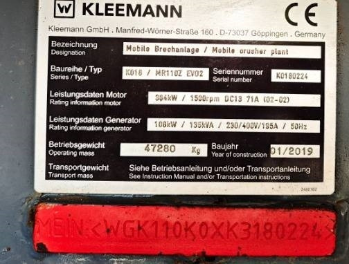 Kleemann MR 110Z Evo 2 - Trituradora móvil: foto 2 Kleemann MR 110Z Evo 2 - Trituradora móvil: foto 2