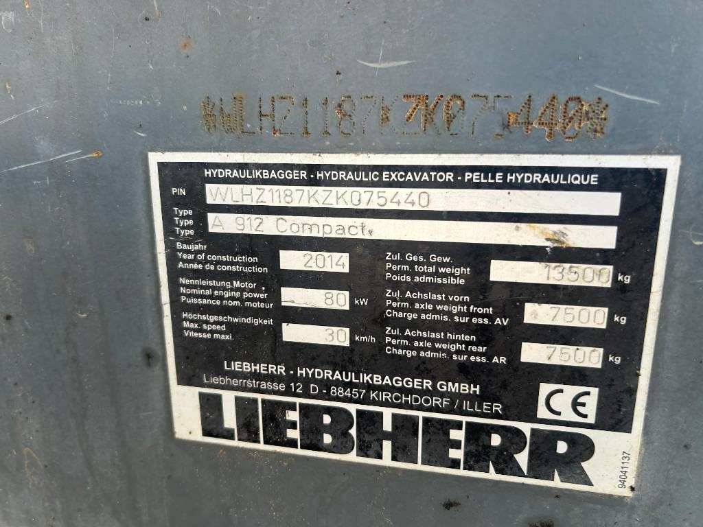 Excavadora de ruedas Liebherr A 912 Compact (2 Buckets): foto 10