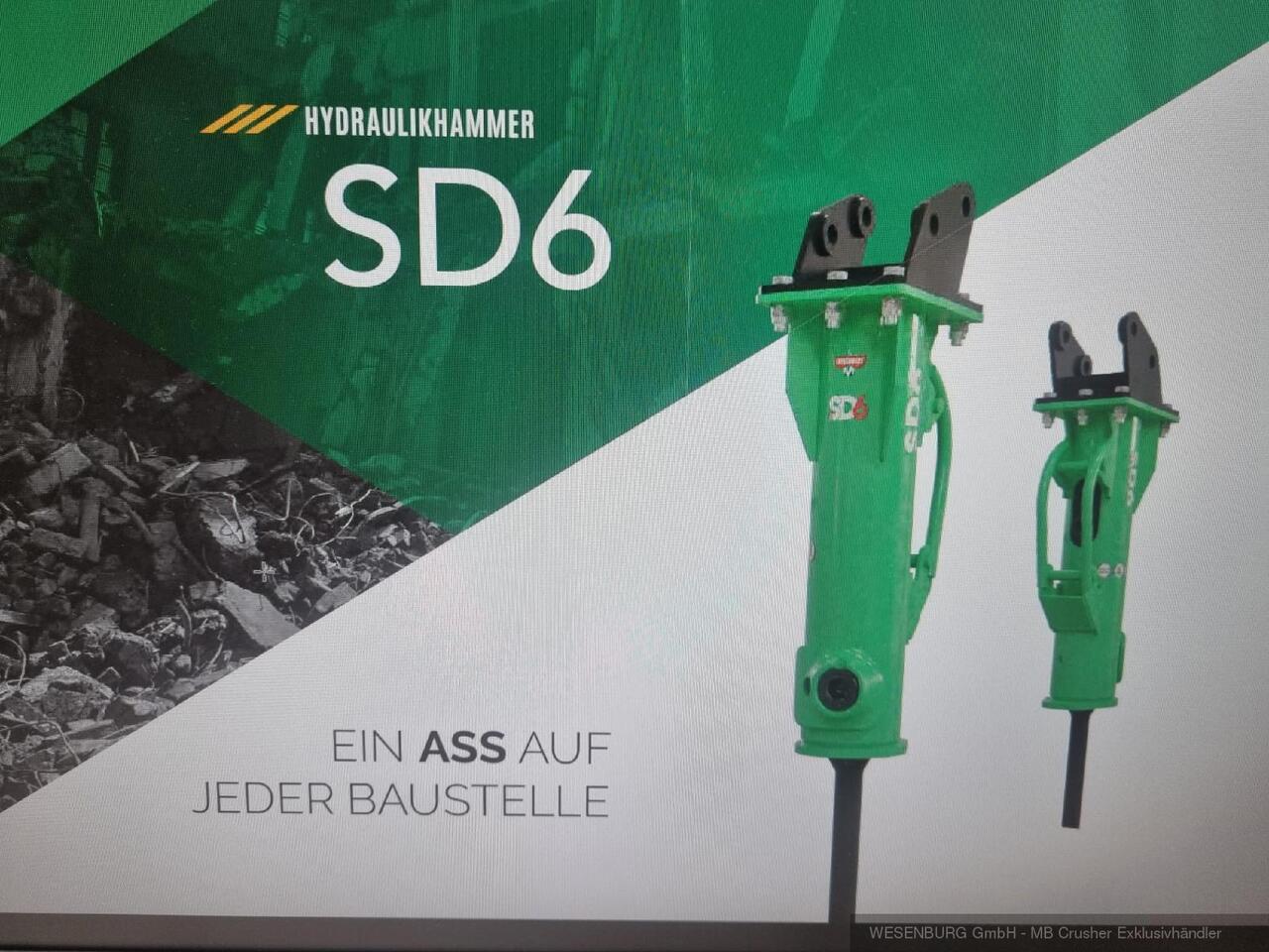Montabert Hydraulikhammer SD6 Trägerklasse: 0,7 - 1,2 t - Martillo hidráulico para Maquinaria de construcción: foto 1 Montabert Hydraulikhammer SD6 Trägerklasse: 0,7 - 1,2 t - Martillo hidráulico para Maquinaria de construcción: foto 1