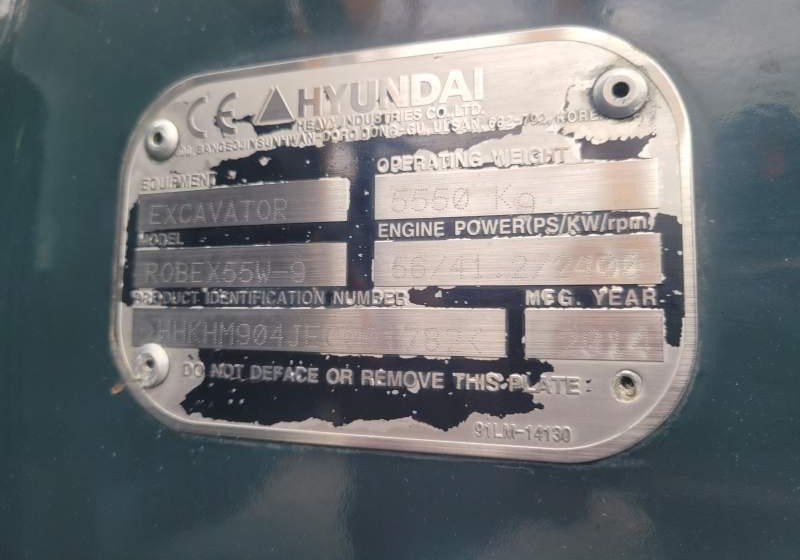 Excavadora de ruedas Hyundai ROBEX 55W-9 EXCAVATOR / SPROWADZONY Z FRANCJI: foto 15