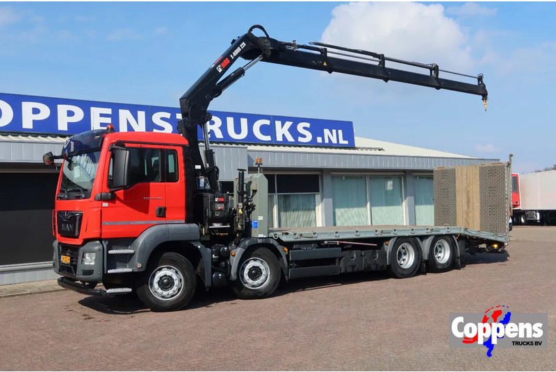 MAN TGS 35.360 8x2 Euro 6 Oprijwagen + Hiab 228 E 3 kraan. - Camión caja abierta, Camión grúa: foto 1 MAN TGS 35.360 8x2 Euro 6 Oprijwagen + Hiab 228 E 3 kraan. - Camión caja abierta, Camión grúa: foto 1