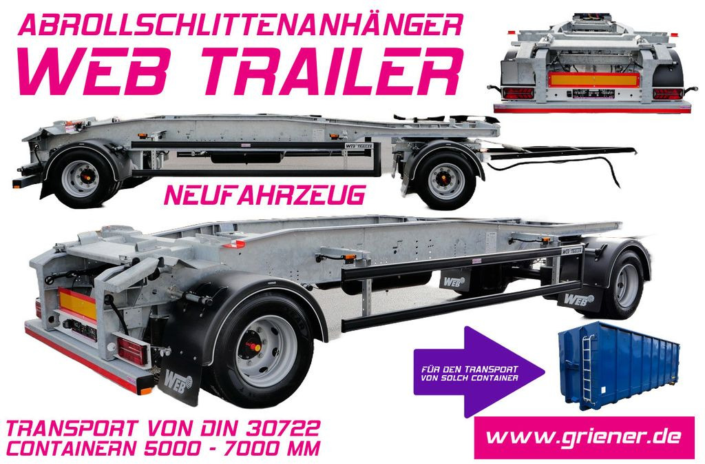 Web-Trailer ARA 18/ DIN 30722 / 5000 - 7000 mm/19,5 VERZINKT - Remolque multilift/ Portacontenedores de cadenas: foto 1 Web-Trailer ARA 18/ DIN 30722 / 5000 - 7000 mm/19,5 VERZINKT - Remolque multilift/ Portacontenedores de cadenas: foto 1