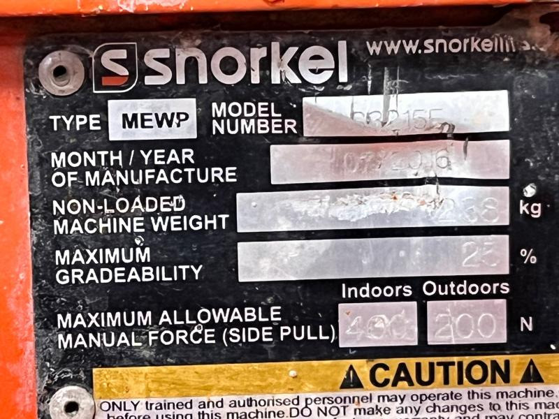 Plataforma de tijeras Snorkel S3215E NACELLE CISEAUX 6,5M Electrique: foto 10