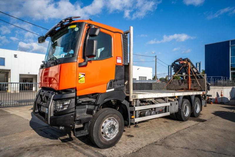 Renault K 380+HIAB 16T/m ( 4 Ext.) - Camión caja abierta, Camión grúa: foto 1 Renault K 380+HIAB 16T/m ( 4 Ext.) - Camión caja abierta, Camión grúa: foto 1