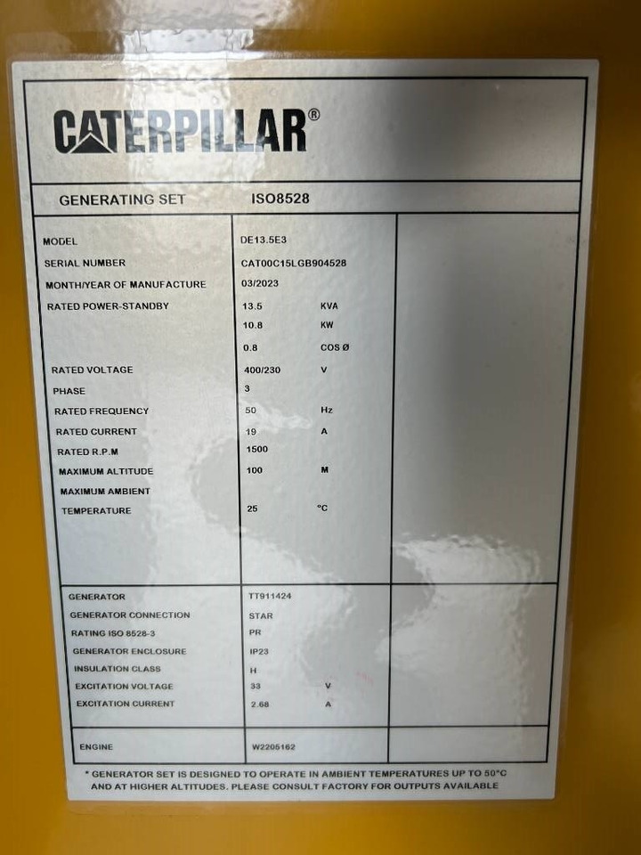 CAT DE13.5E3 - 13.5 kVA Generator - DPX-18001 - Generador industriale: foto 5 CAT DE13.5E3 - 13.5 kVA Generator - DPX-18001 - Generador industriale: foto 5