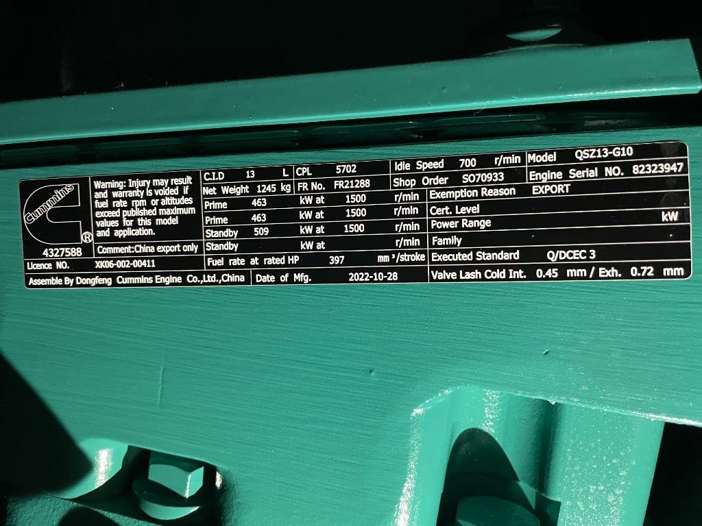 Generador industriale nuevo Cummins C550D5 - 550 kVA Generator - DPX-18522: foto 14