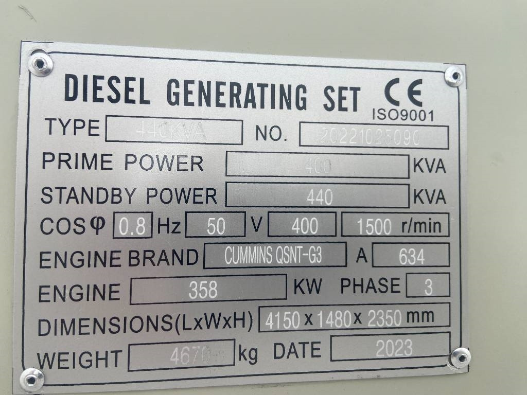 Cummins QSNT-G3 - 440 kVA Generator - DPX-19844 - Generador industriale: foto 4 Cummins QSNT-G3 - 440 kVA Generator - DPX-19844 - Generador industriale: foto 4