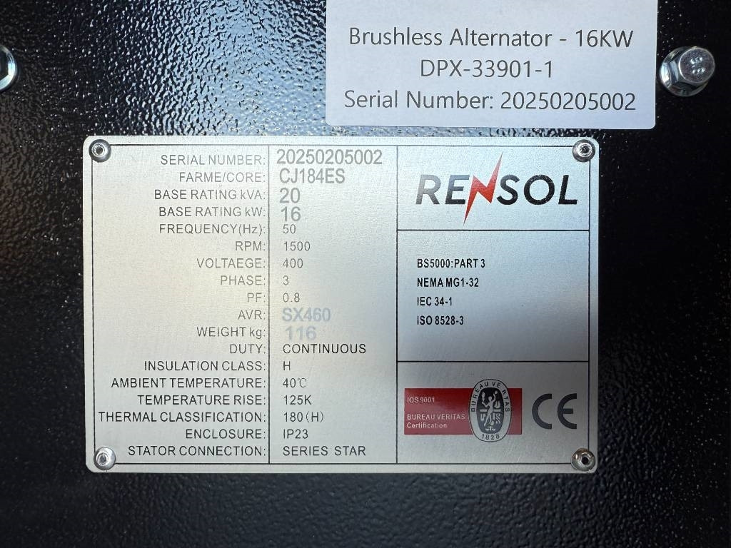 Generador industriale nuevo DPX CJ184ES - 20 kVA Alternator - DPX-33901: foto 7