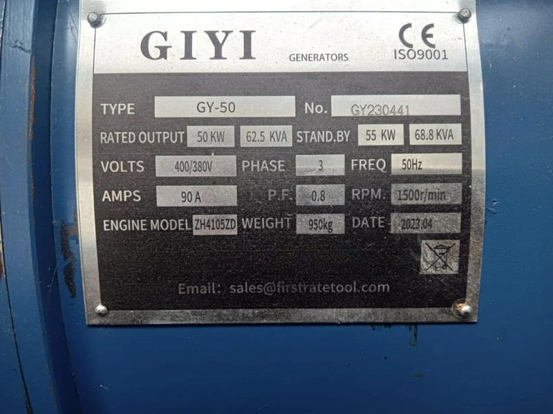Generador industriale nuevo Giyi GY50 , 62.5 Kva , New Diesel Generator . 3 Phase: foto 12