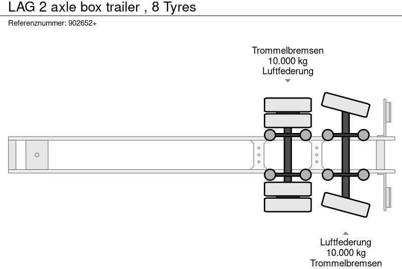 Semirremolque caja cerrada LAG 2 axle box trailer , 8 Tyres: foto 14