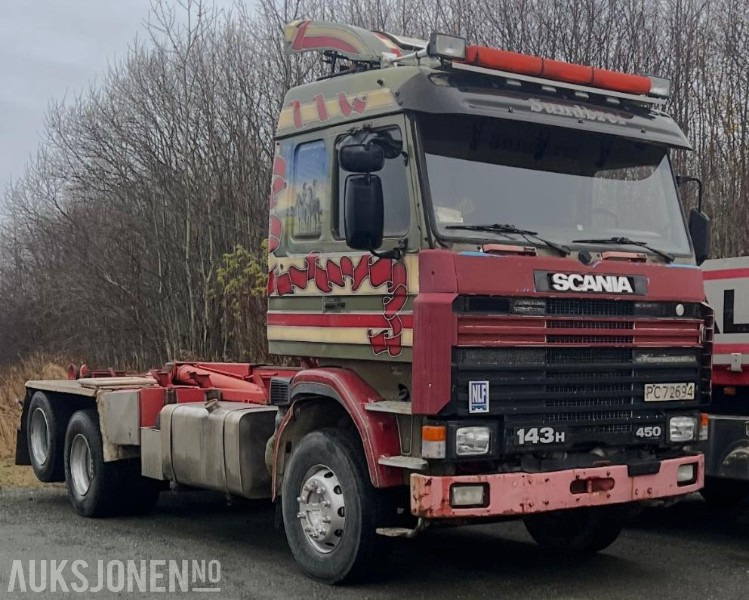 1993 Scania R-serie 143 450 Topliner med krokløft EU OK 11.2026 - Camión multibasculante: foto 1 1993 Scania R-serie 143 450 Topliner med krokløft EU OK 11.2026 - Camión multibasculante: foto 1