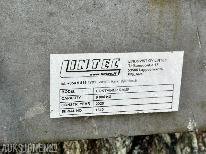 2020 Lintec container-rampe, kap 6000 kg - Equipo de construcción: foto 5 2020 Lintec container-rampe, kap 6000 kg - Equipo de construcción: foto 5