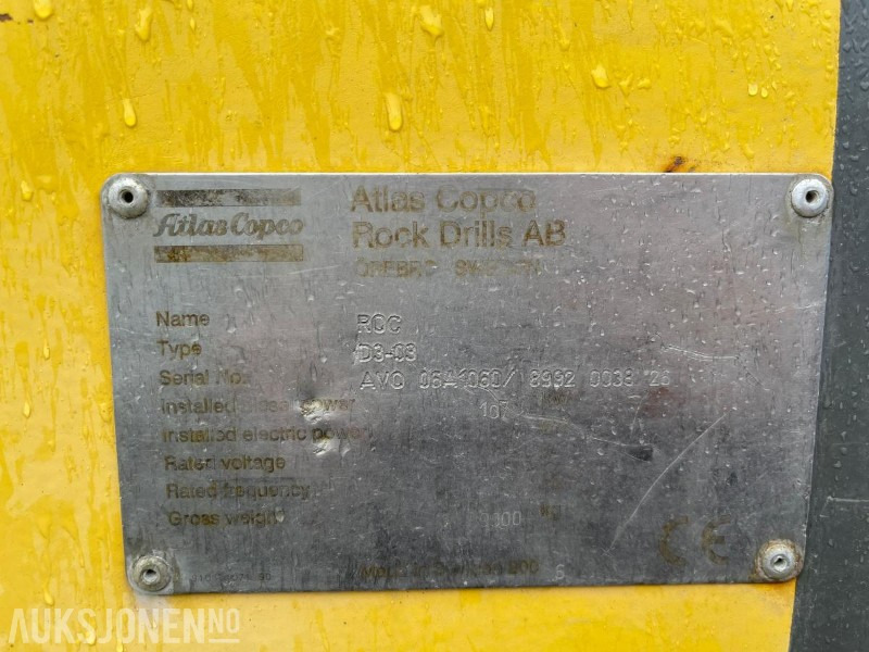 Perforadora Atlas Copco ROC D3-03 borerigg med COP 1838LE borhammer støvsuger og vinsj: foto 7