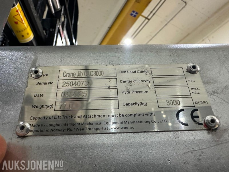 Kranjib til Truckgaffler. CLC3000 - Grúa: foto 5 Kranjib til Truckgaffler. CLC3000 - Grúa: foto 5