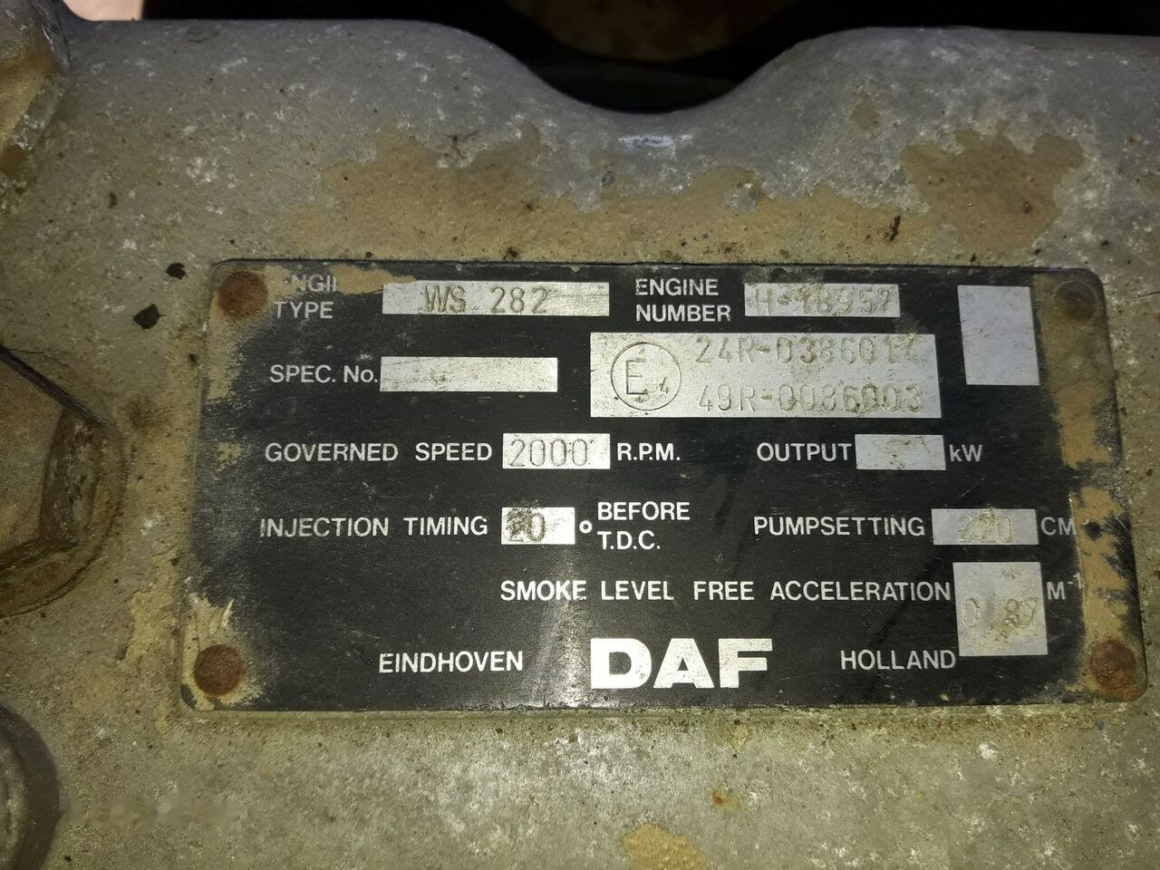 DAF WS282 ATI DAF 95 - Motor para Camión: foto 4 DAF WS282 ATI DAF 95 - Motor para Camión: foto 4