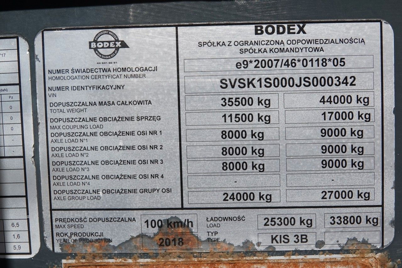 Semirremolque volquete BODEX / WYWROTKA 65 M3 / STALOWA / DO ZŁOMU / OŚ: foto 19