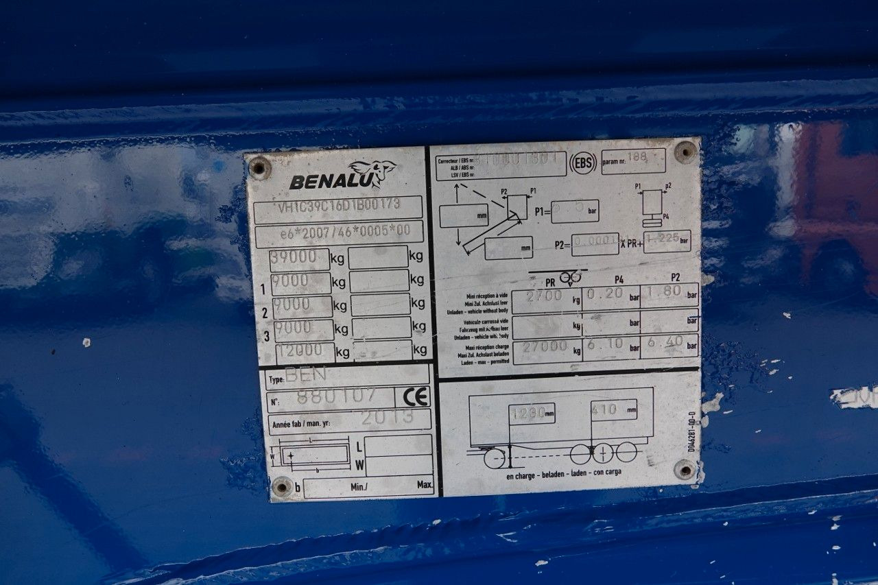 Semirremolque volquete Benalu WYWROTKA / 26 m3 / ALUMINIOWA / OŚ PODNOSZONA /: foto 19