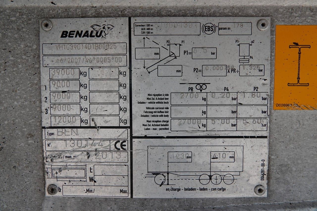 Semirremolque volquete Benalu WYWROTKA / 28 m3 / ALUMINIOWA / OŚ PODNOSZONA /: foto 19