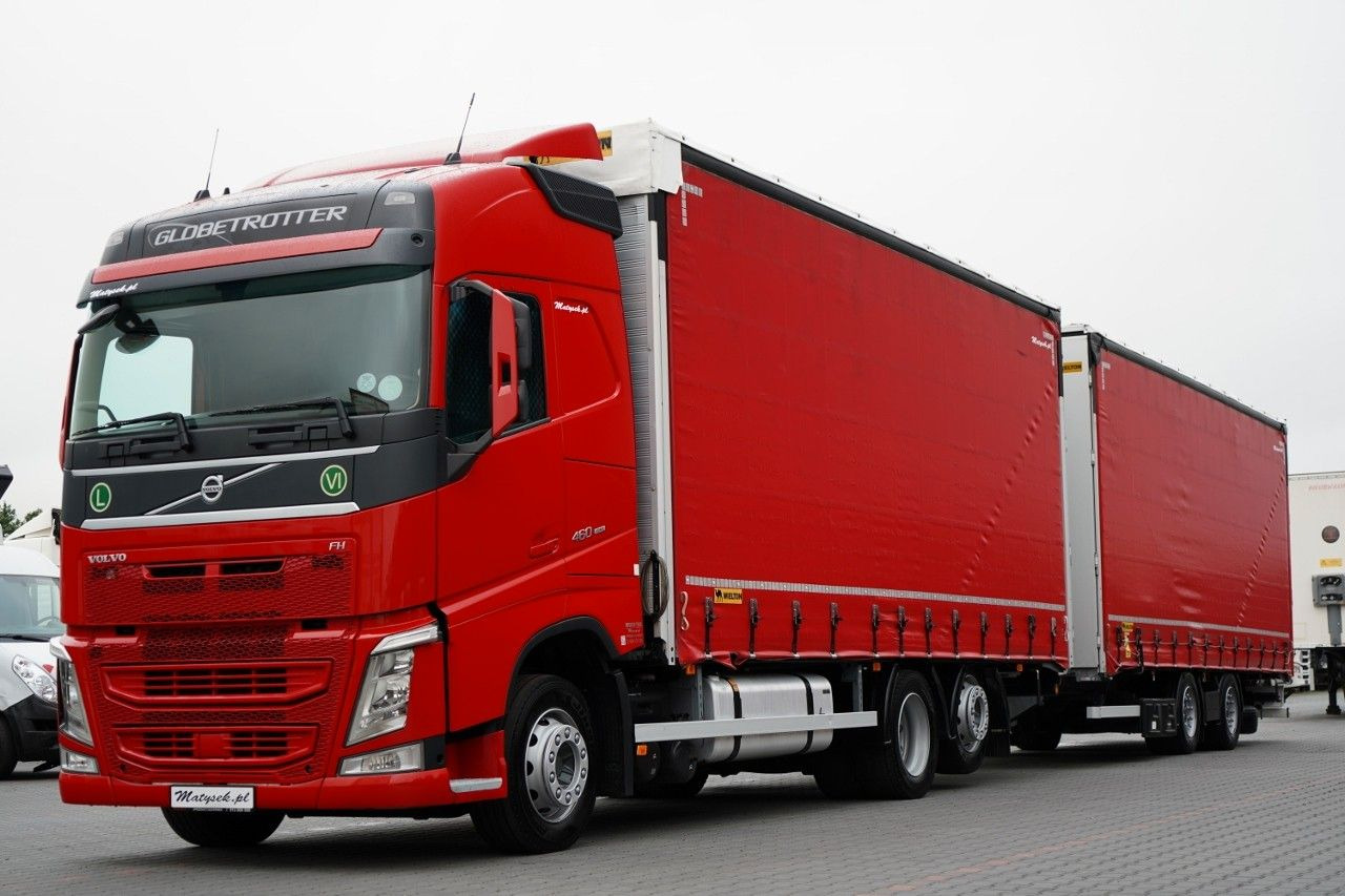 Volvo FH 460 / I-SAVE / ZESTAW TANDEM 120 M3 / PRZEJAZ - Camión lona: foto 1 Volvo FH 460 / I-SAVE / ZESTAW TANDEM 120 M3 / PRZEJAZ - Camión lona: foto 1