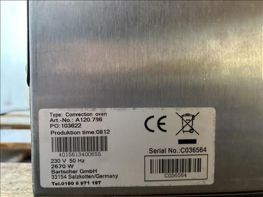 Bartscher A120 Convection oven - Maquinaria de panadería: foto 4 Bartscher A120 Convection oven - Maquinaria de panadería: foto 4