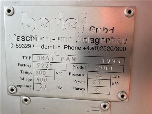 Berief Bratt pan Bratt pan - Maquinaria de alimentación: foto 5 Berief Bratt pan Bratt pan - Maquinaria de alimentación: foto 5