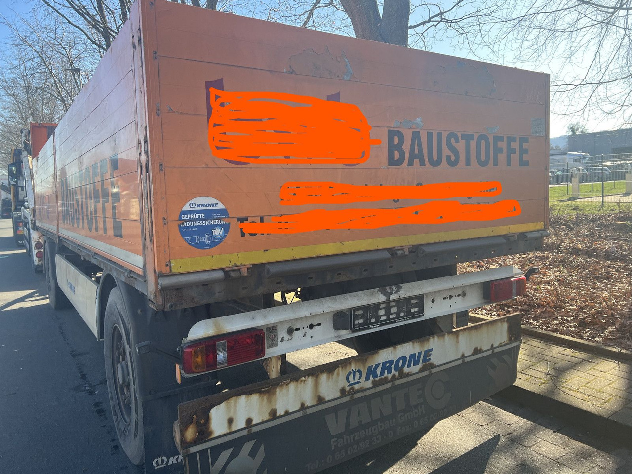 Krone Baustoff Anhänger Luftgefedert ABS - Remolque plataforma/ Caja abierta: foto 3 Krone Baustoff Anhänger Luftgefedert ABS - Remolque plataforma/ Caja abierta: foto 3