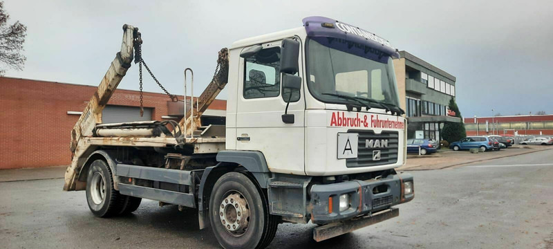 MAN ME 18.250PS Absetzkipper Meiller/Aufbau /Tele - Camión portacontenedor de cadenas: foto 1 MAN ME 18.250PS Absetzkipper Meiller/Aufbau /Tele - Camión portacontenedor de cadenas: foto 1