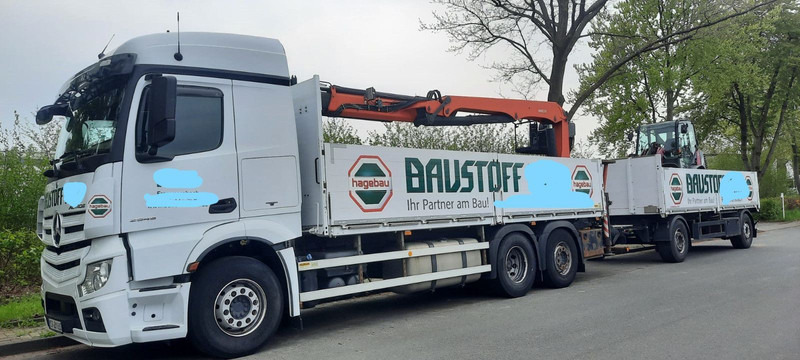 Mercedes-Benz 2545 Actros Pritsche Kran Palfinger PK21001 - Camión caja abierta, Camión grúa: foto 1 Mercedes-Benz 2545 Actros Pritsche Kran Palfinger PK21001 - Camión caja abierta, Camión grúa: foto 1