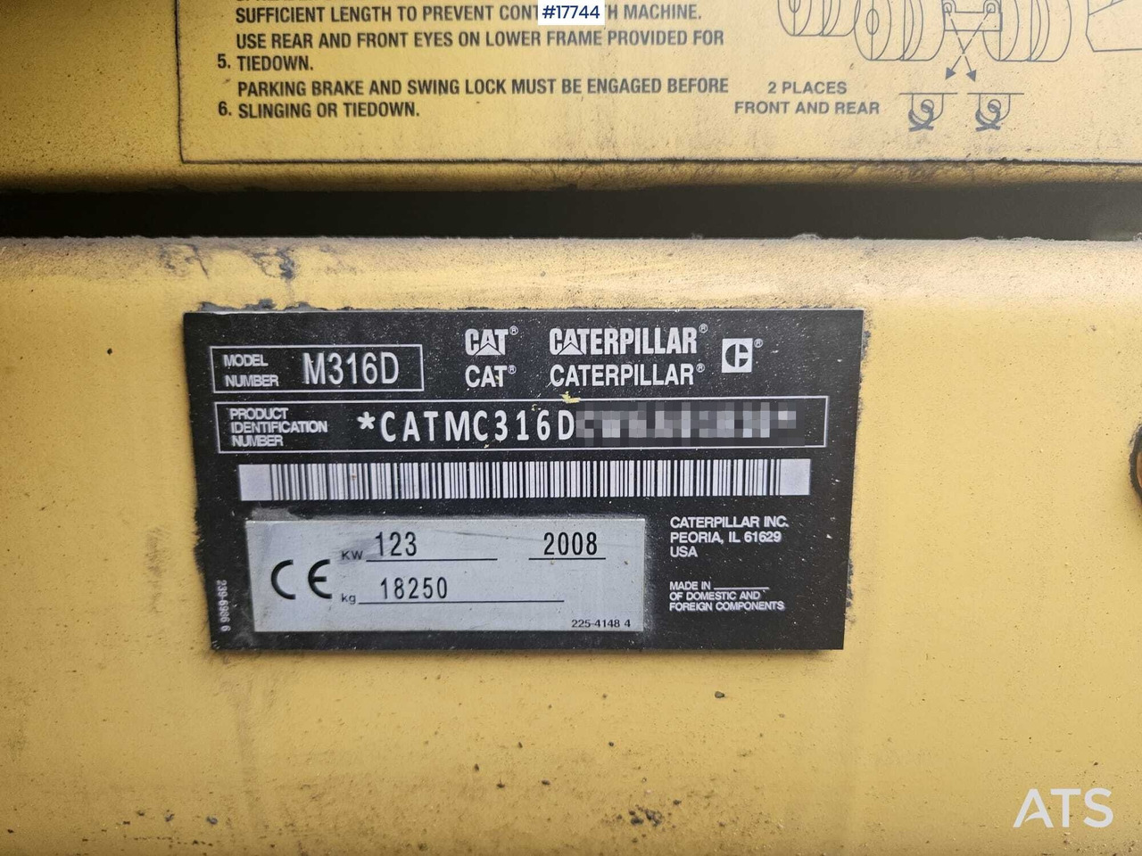 Excavadora de ruedas 2008 CAT M316D: foto 14