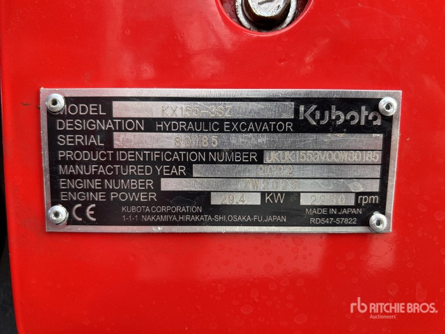 2022 Kubota KX155-3SZ Mini Excavator: <6.6t - Miniexcavadora: foto 2 2022 Kubota KX155-3SZ Mini Excavator: <6.6t - Miniexcavadora: foto 2